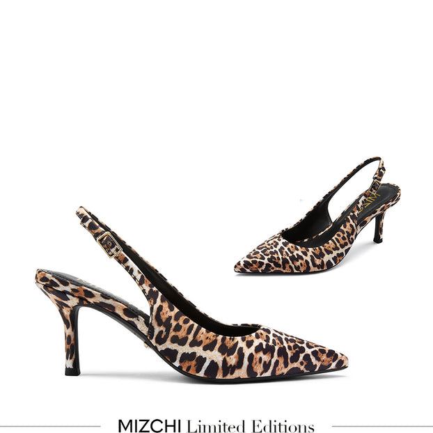 Lena 75 Leopard - Slingback Pumps