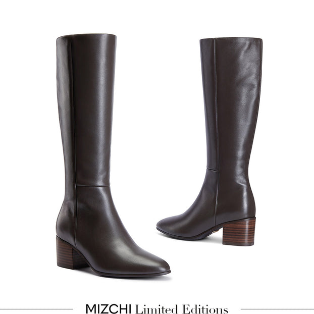 Lucca 50 Brown - Leather Knee Boots