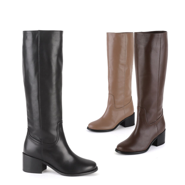 Petite Size Women's Leather Knee Boots UK 13