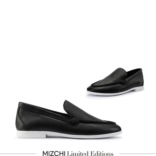 *MANON - black leather loafers