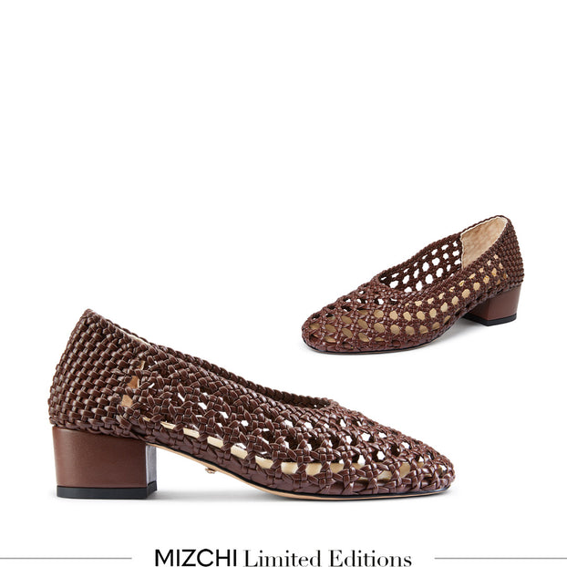 Marbella Brown - Woven Pumps