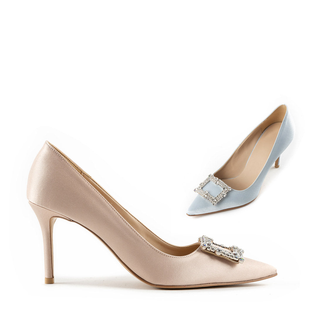 MOLLY  - satin jewelled pumps