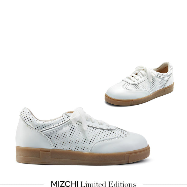 Morena - White Leather Sneakers