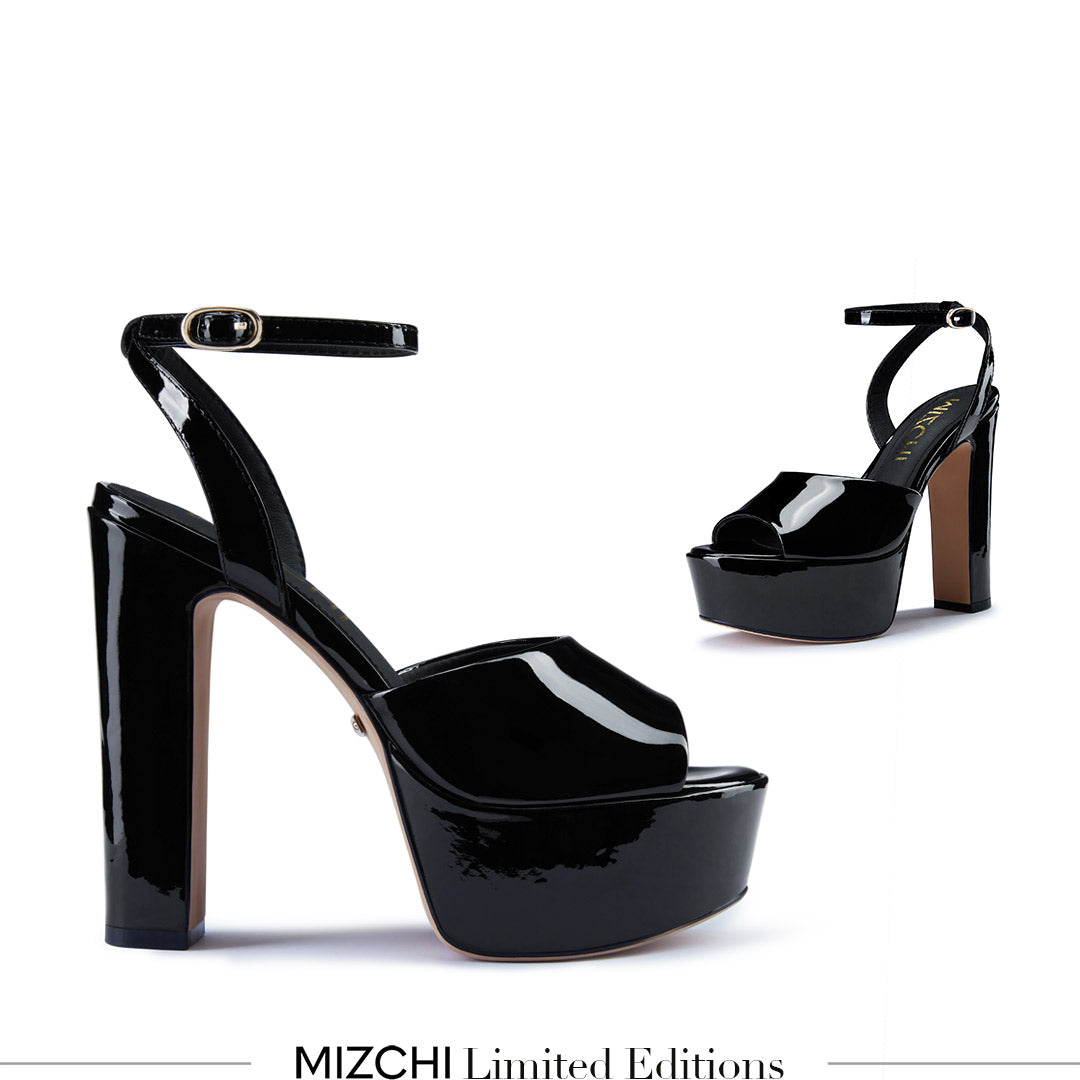 NOMES 13 - black patent platform