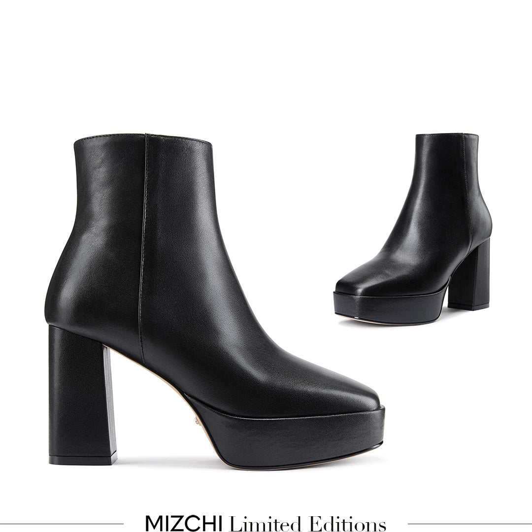 Rize - Leather Platform Ankle Boots