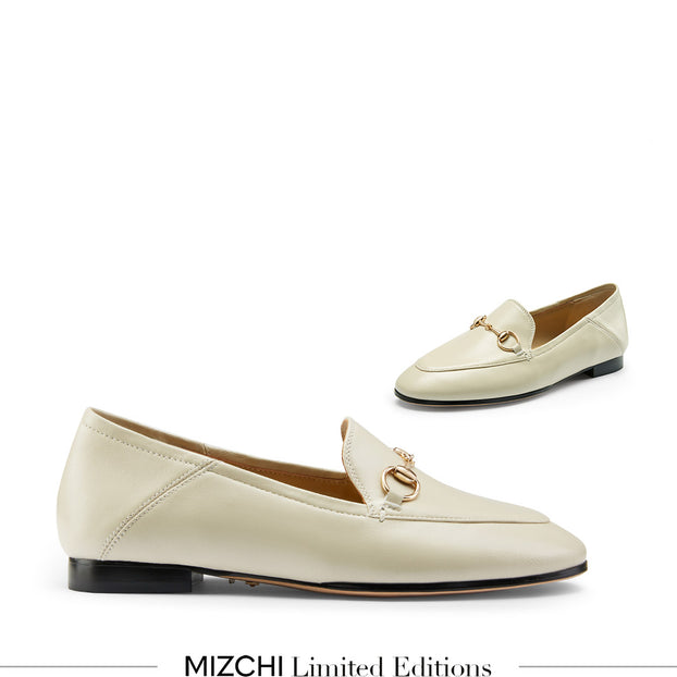 *ROCHELLE IVORY - leather loafers