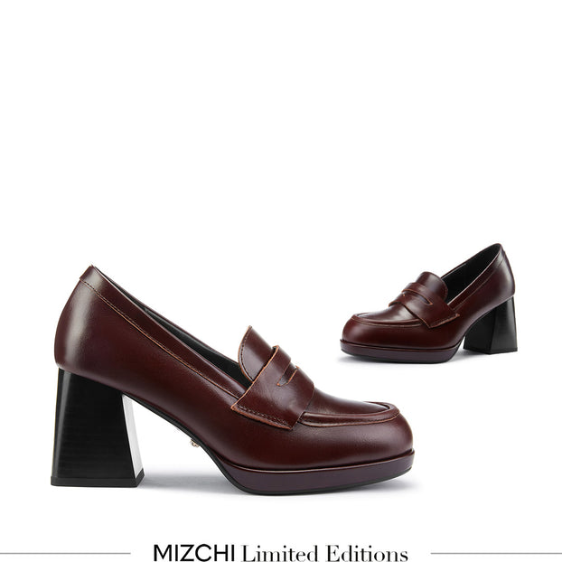 *SHARE BROWN - platform heel brogue
