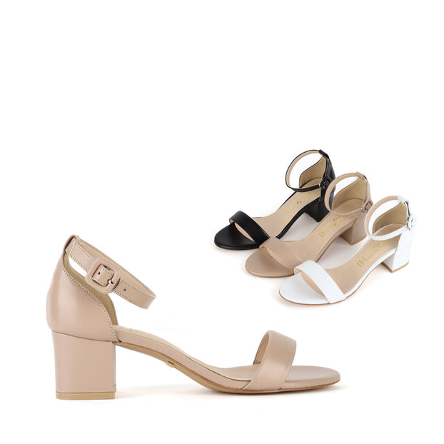 *UK size 1 - TIMELY - white, 5cm heels
