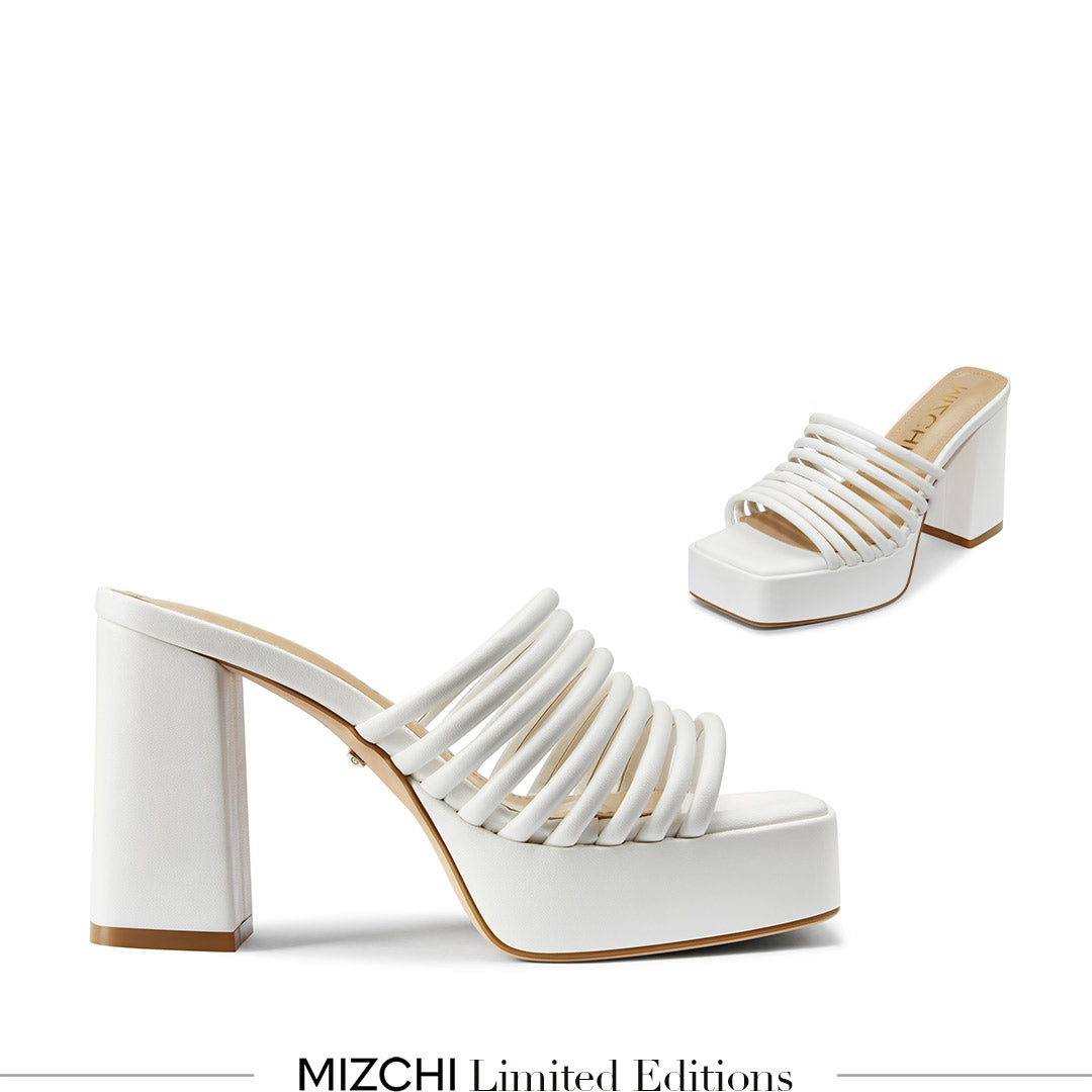 Stella White - Platform Mules