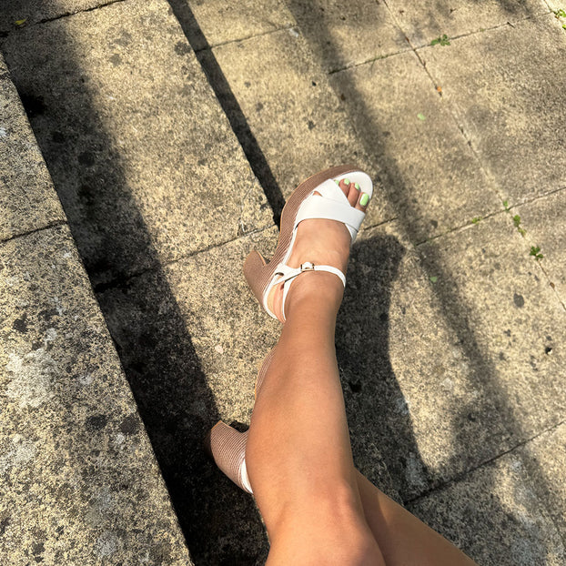*Rylee - Ivory Platform Leather Sandals