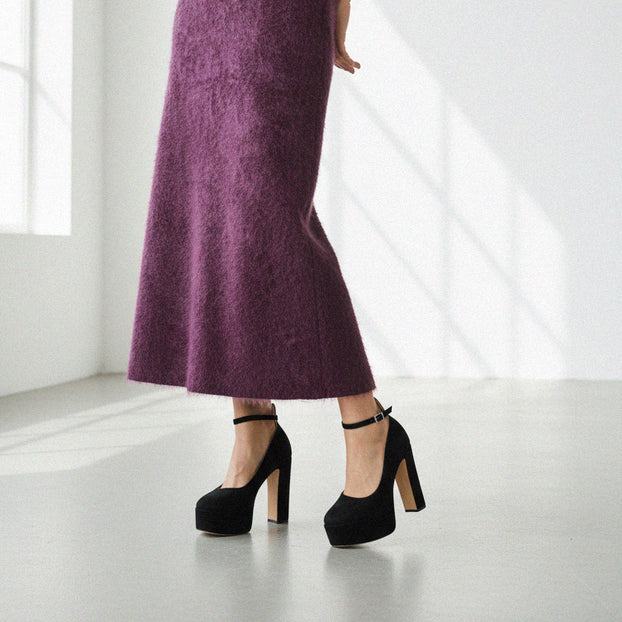FABB - black patent high platform