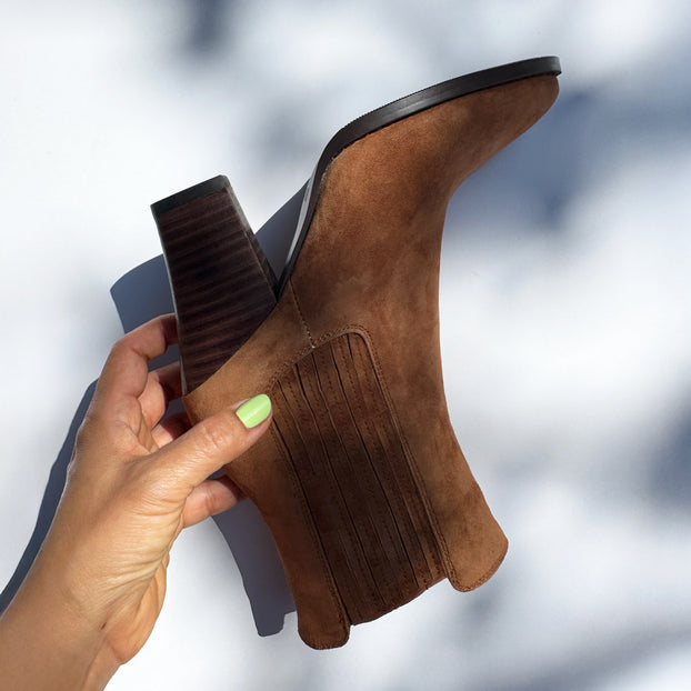 *JENNY BROWN - suede cowboy boots