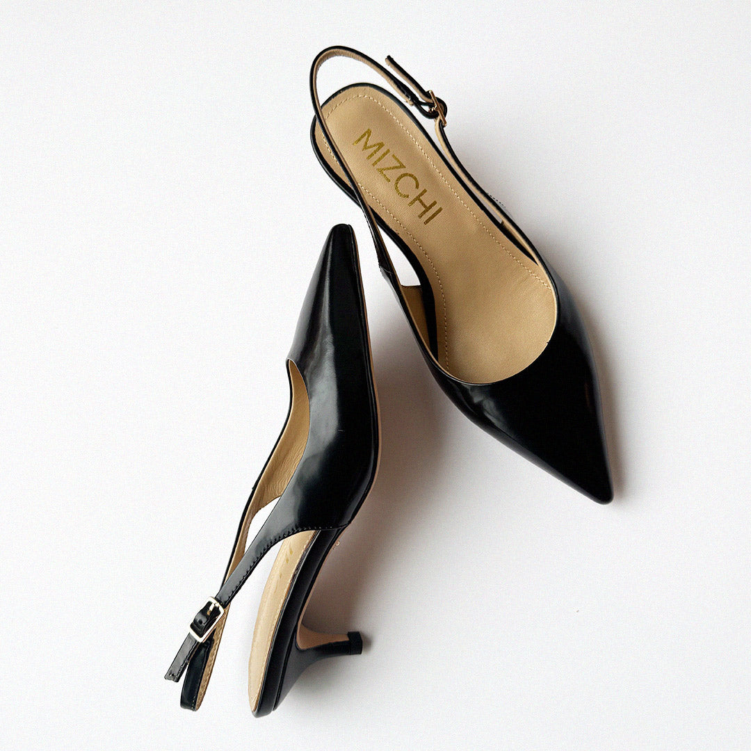 *Lena 45 - black leather slingback
