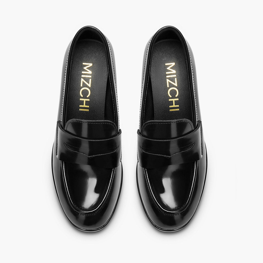 *SHARE BLACK - platform heel brogue