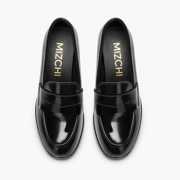 *SHARE BLACK - platform heel brogue