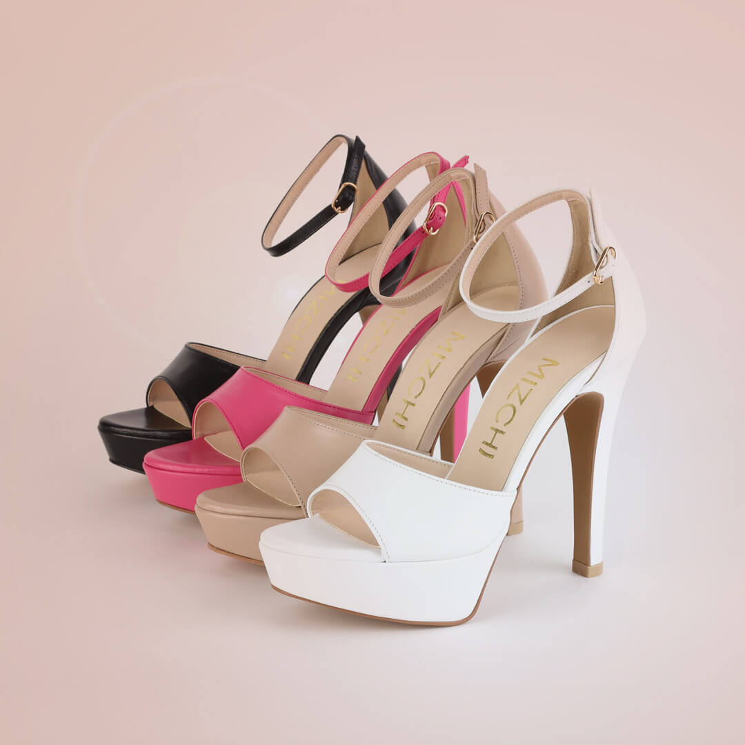 *UK size 2.5 - AMBIKA - hot pink, 12/3.5cm heels