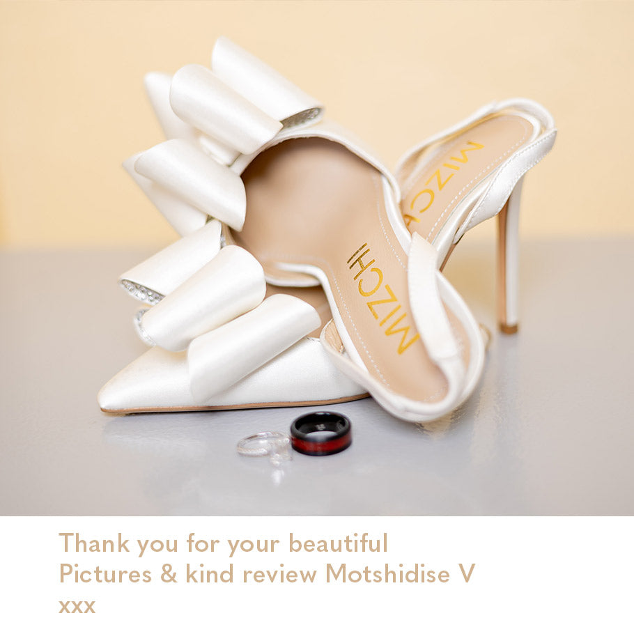 *ELYSIA - ivory satin bow slingback