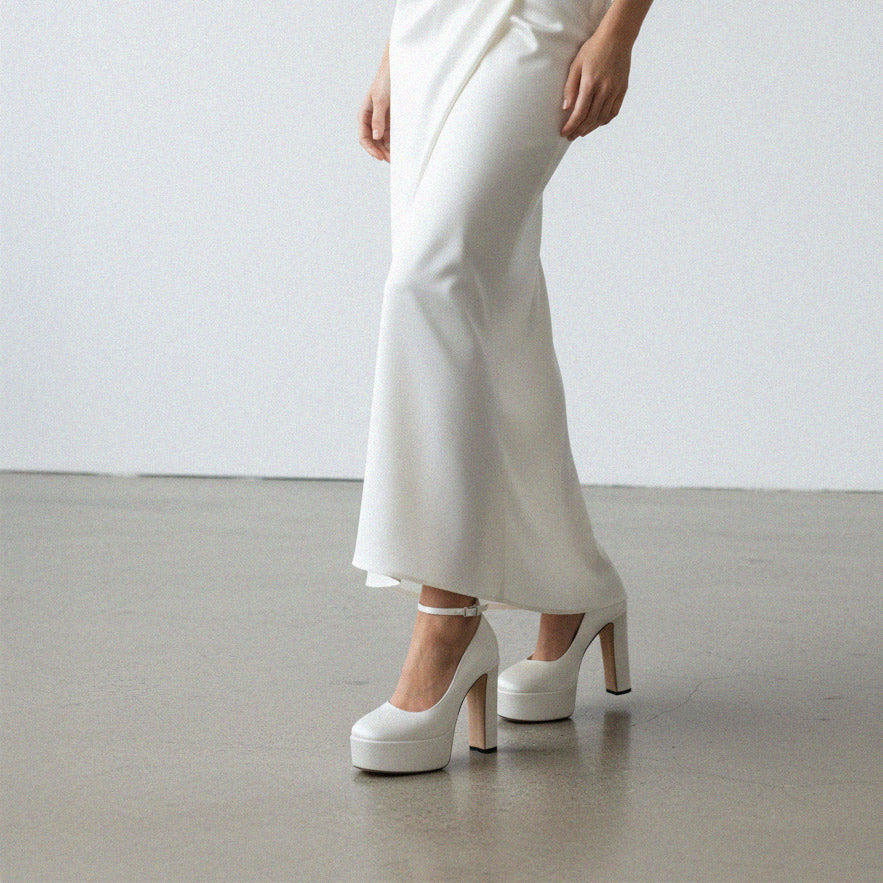 FABB - ivory satin high platform