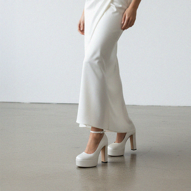 FABB - ivory satin high platform