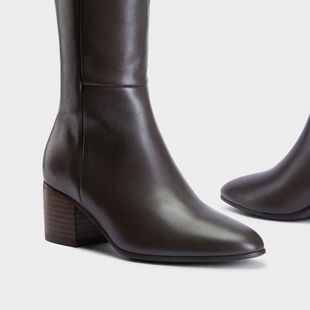 Lucca 50 Brown - Leather Knee Boots