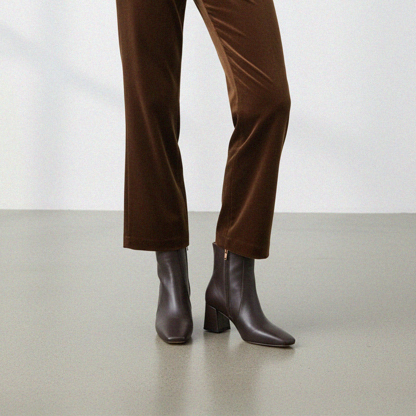 ROXANNE BROWN LEATHER - ankle boots