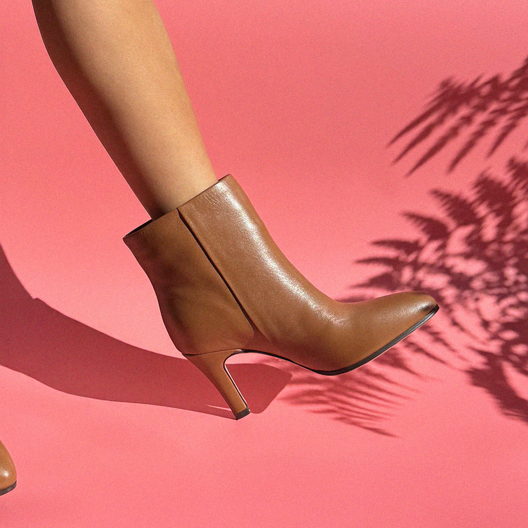TANYA - brown leather ankle boots