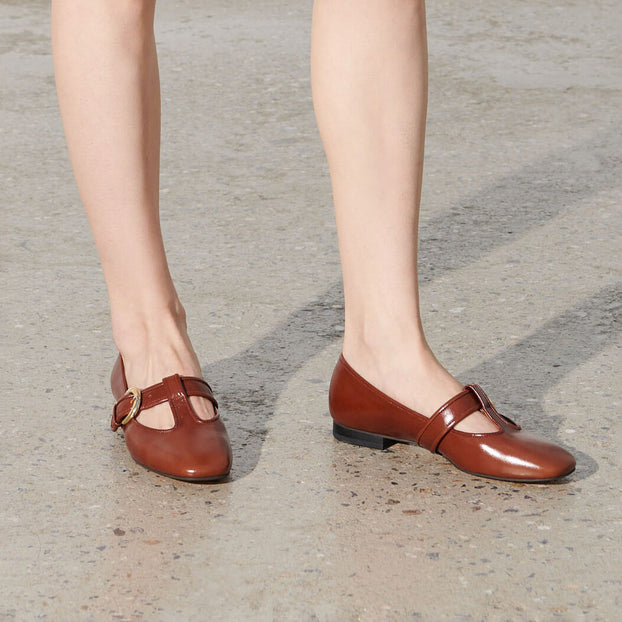 Petite Size T-Strap Flat Loafer US 4