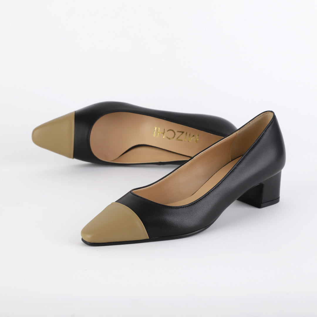 *TUDO - black with beige toe, 4cm size UK 3