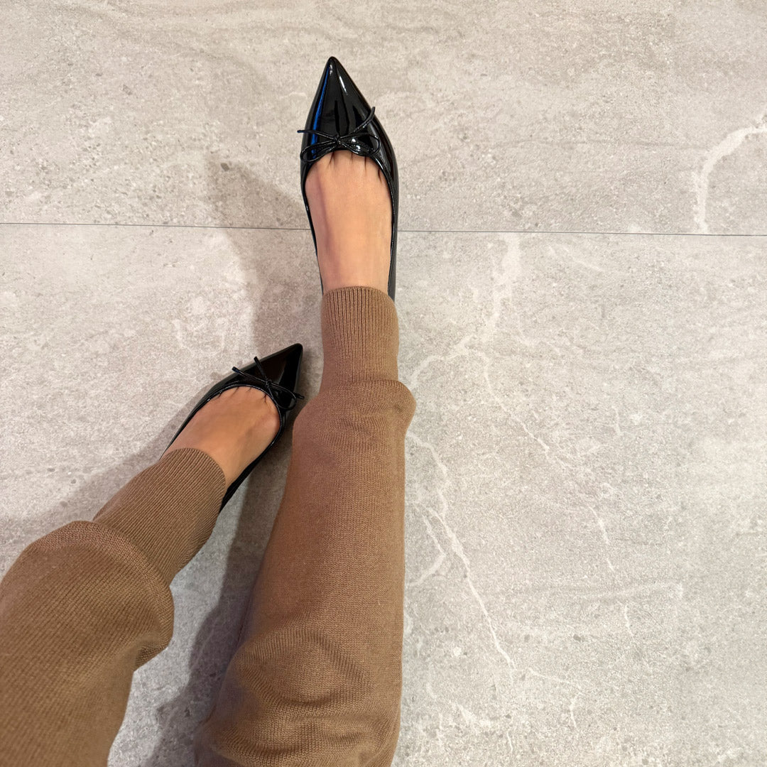 *UK size 2.5 - KAZY - black suede, 1.5cm heels