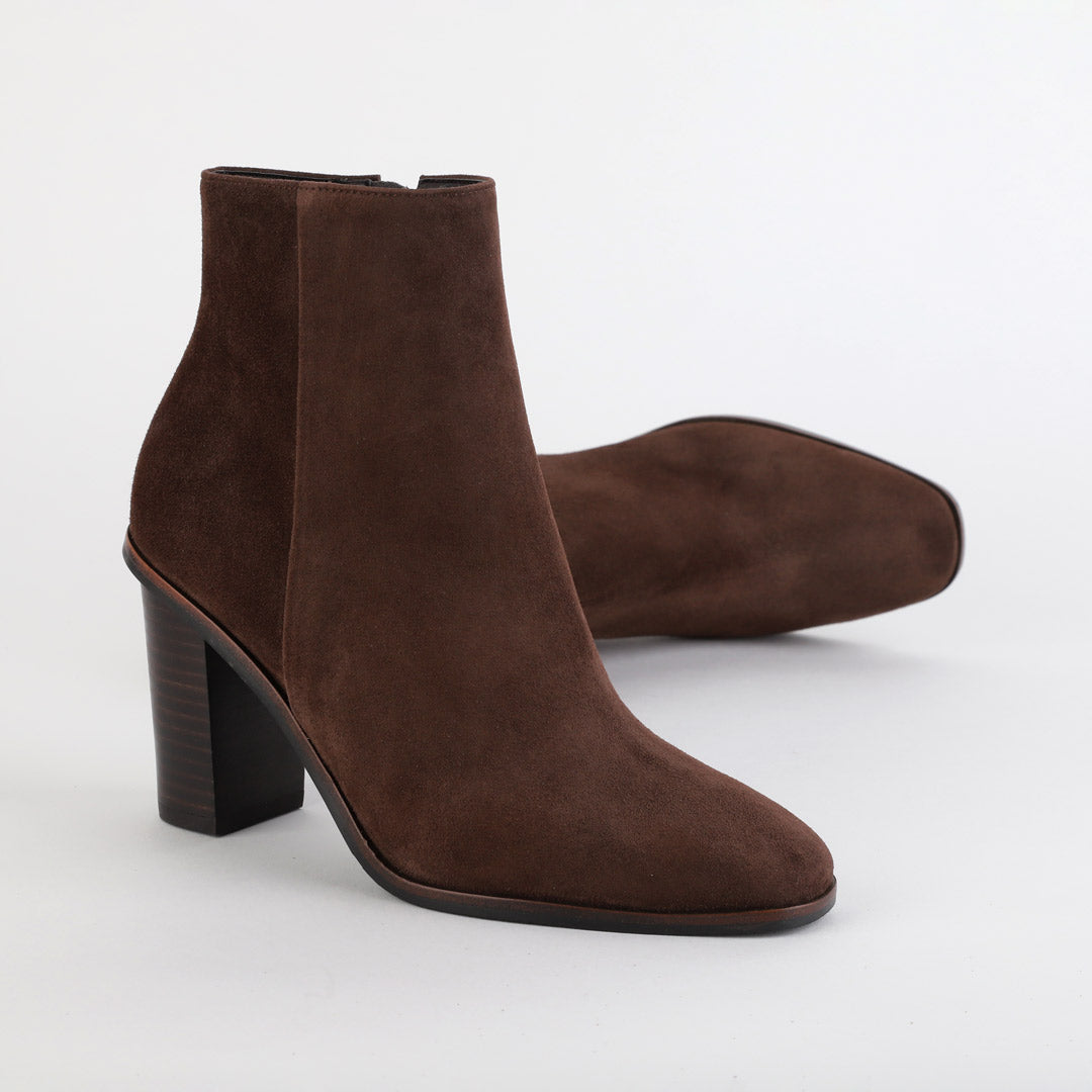 CHANNI - chunky heel suede ankle boots