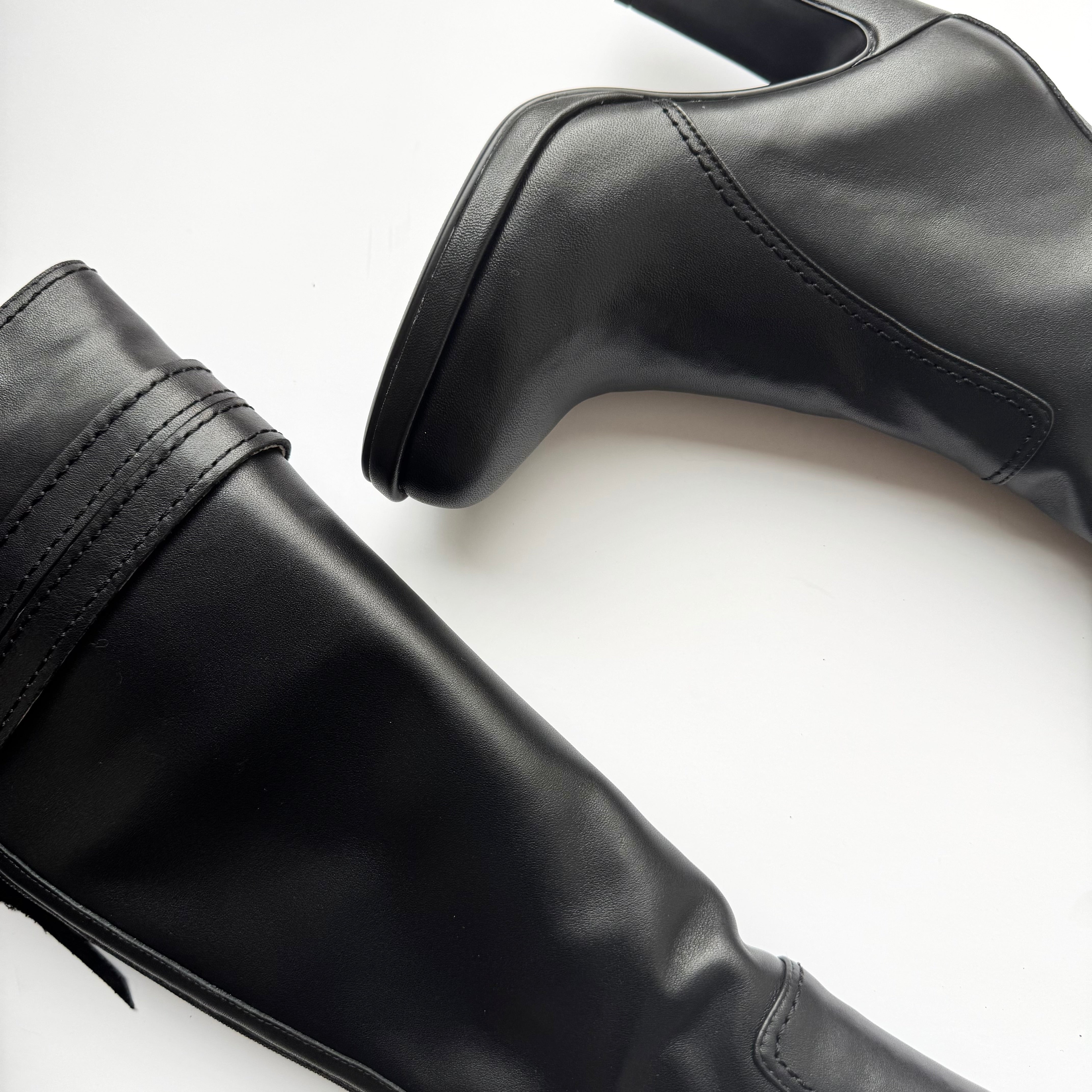 *CHICAGO BLACK - leather knee boots
