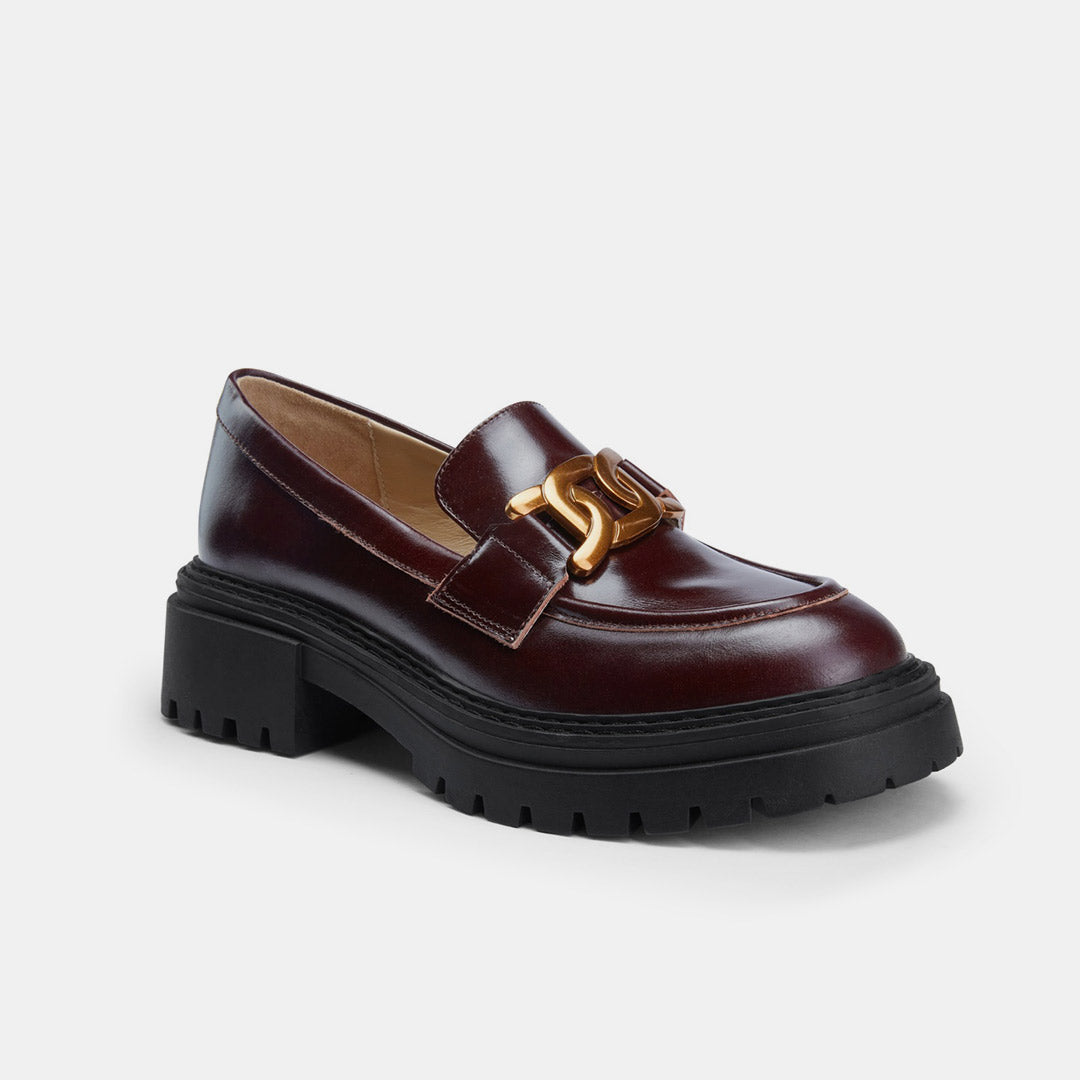 *ALCOR BROWN - flatform leather brogue
