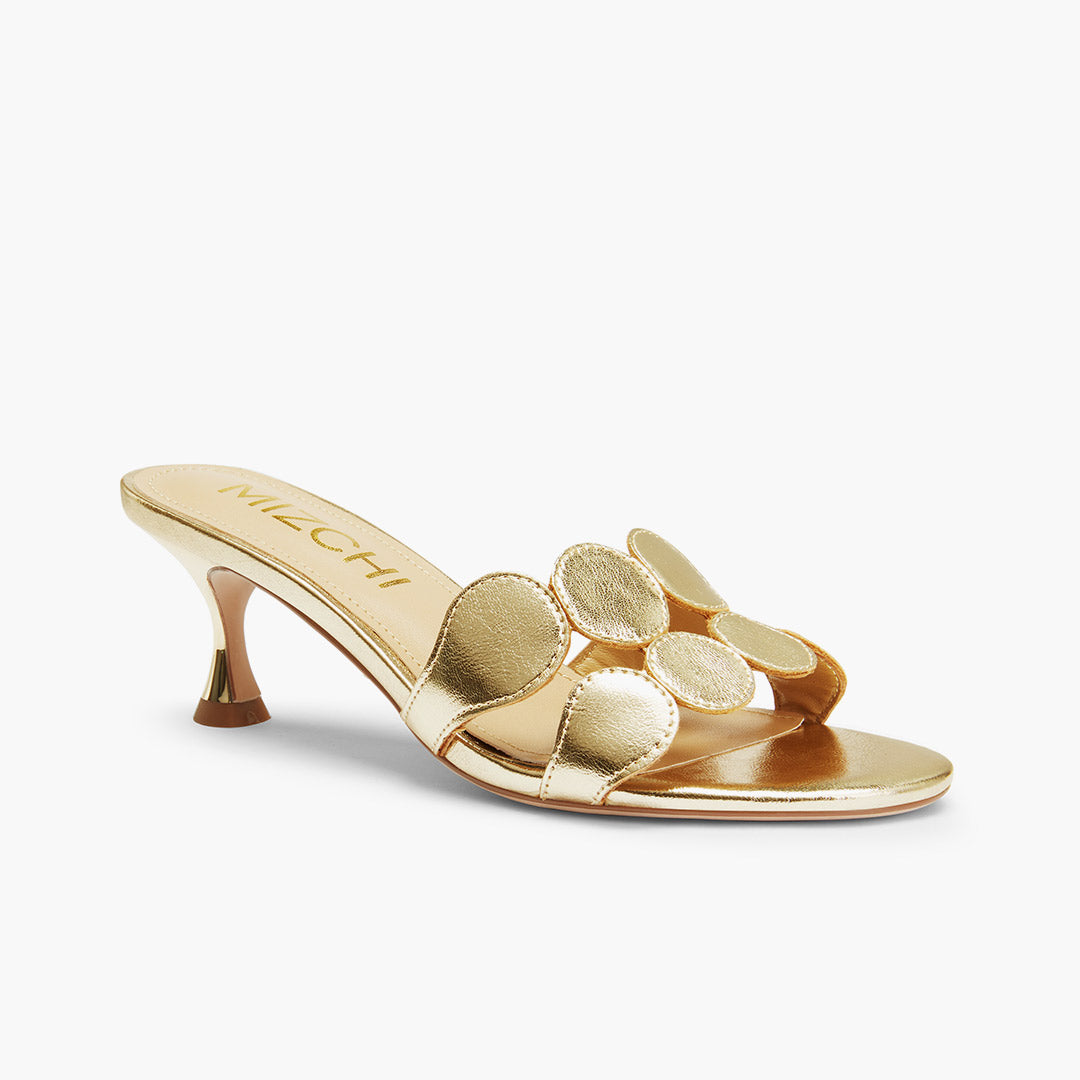 *ALLEGRA GOLD  - leather mule