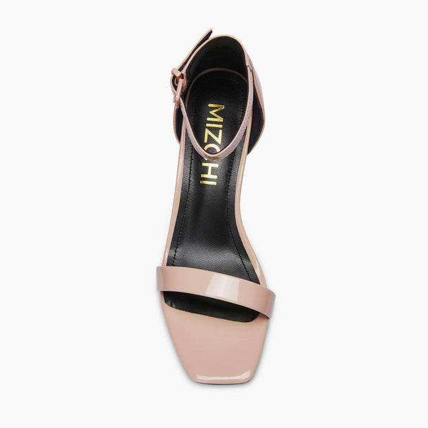 Antonella Beige - Patent Leather Sandals