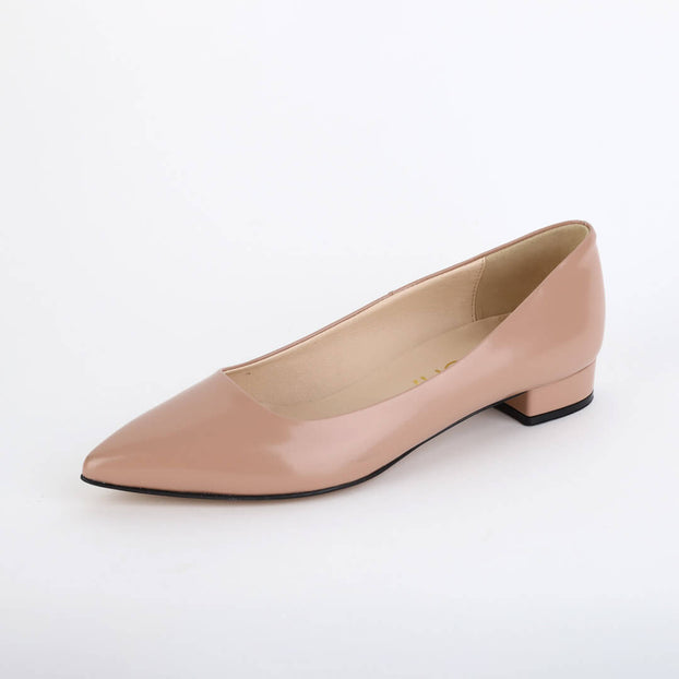 *UK size 2 - ARI- beige leather, 2cm heels