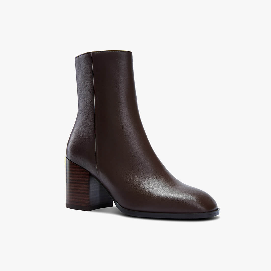 *BELGO - brown chunky heel ankle boot