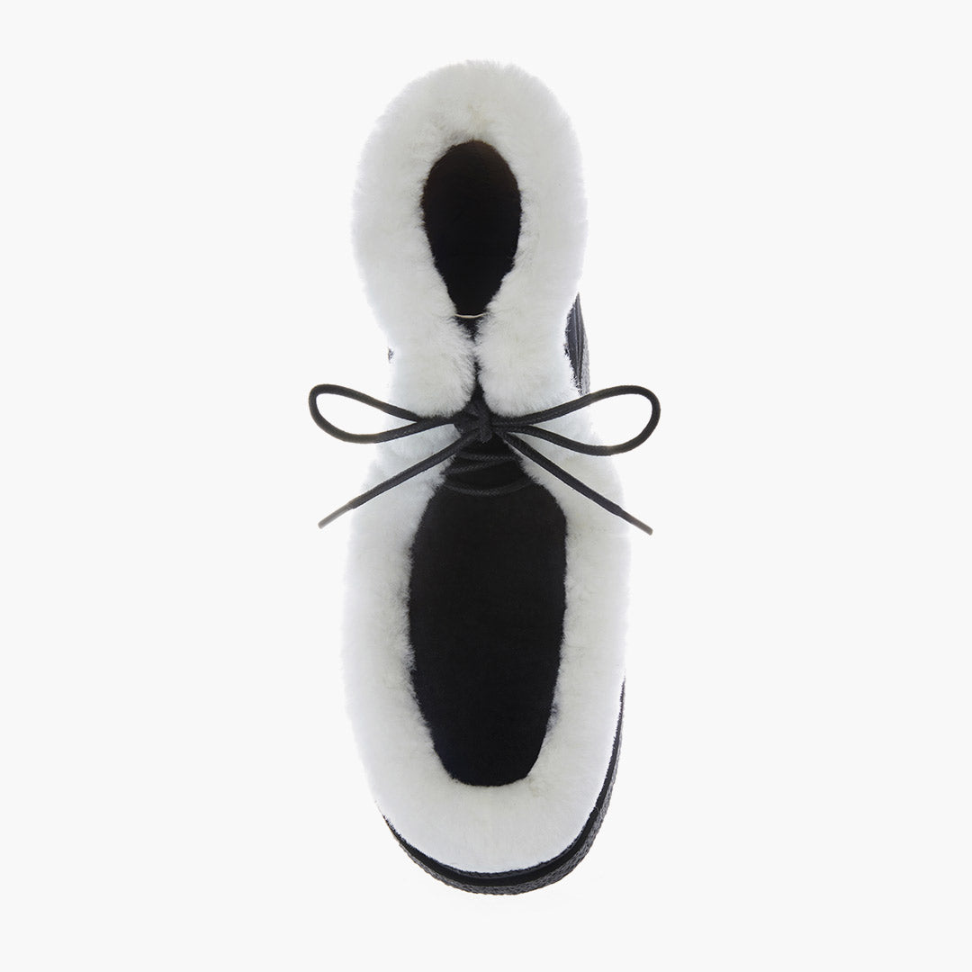 MARLO FUR - black suede ankle boots