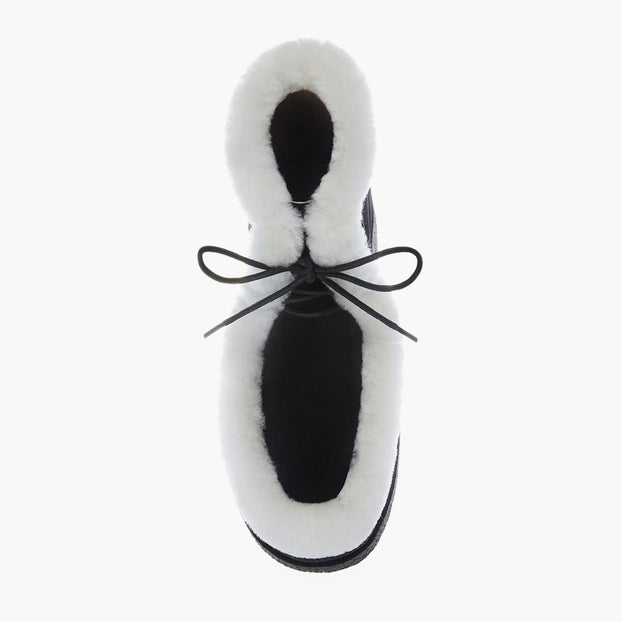 MARLO FUR - black suede ankle boots