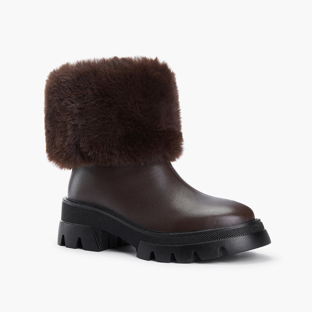 CAMERON BROWN - fur lined ankle boots