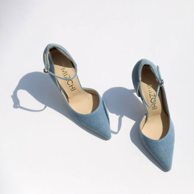 CARTER - denim ankle strap pumps