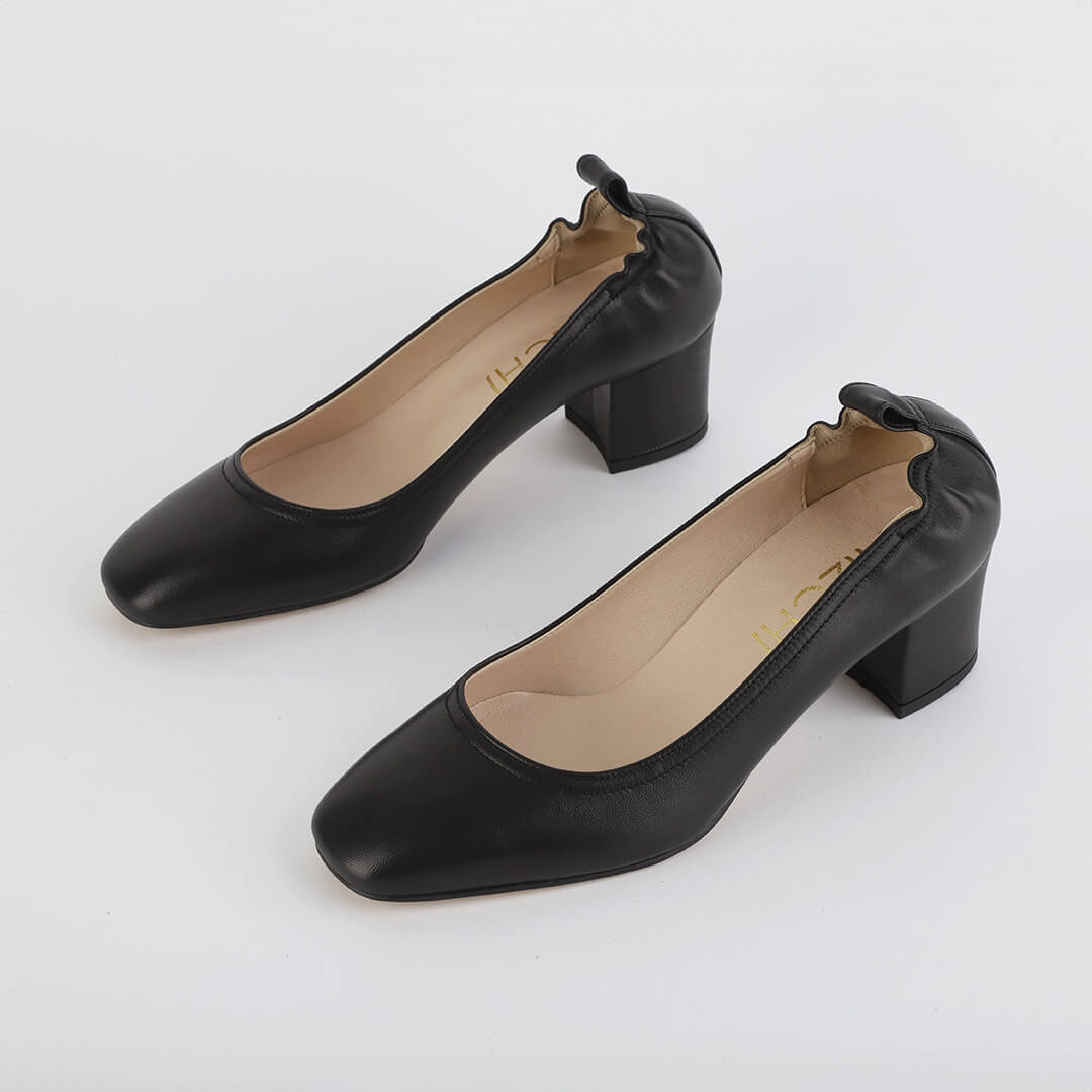 ISSLA - soft leather chunky heel pump