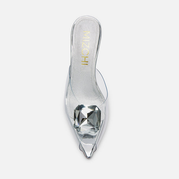 Celeste Silver - Wedge Mules