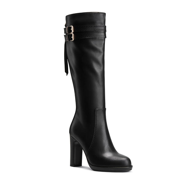 *CHICAGO BLACK - leather knee boots