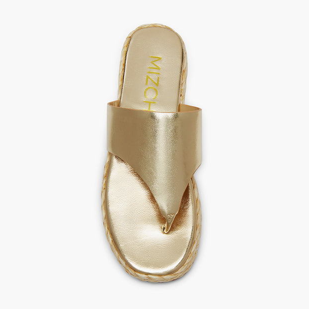Cosmo Gold -flatform espadrille sandals