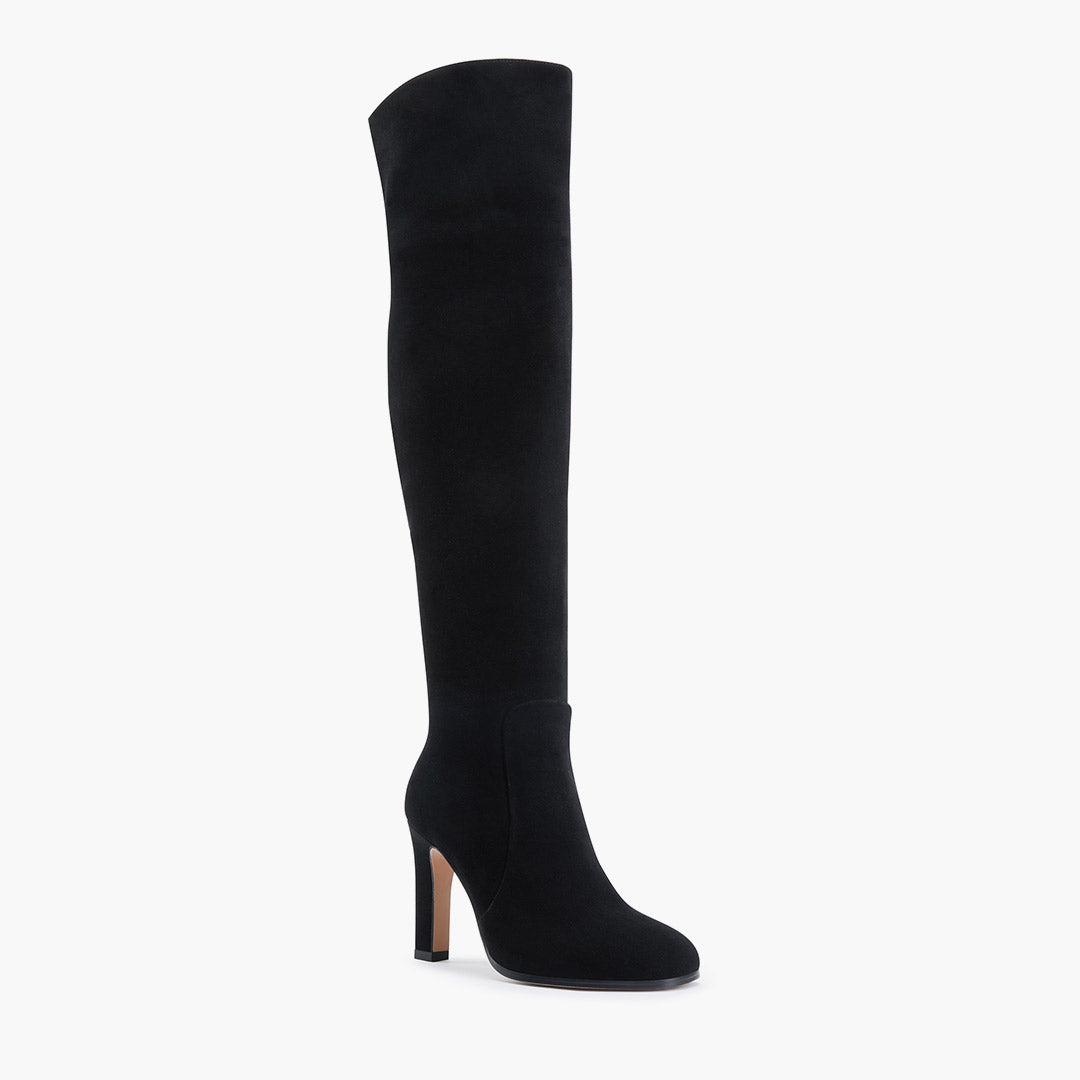 *DORIAN - black suede over knee boots