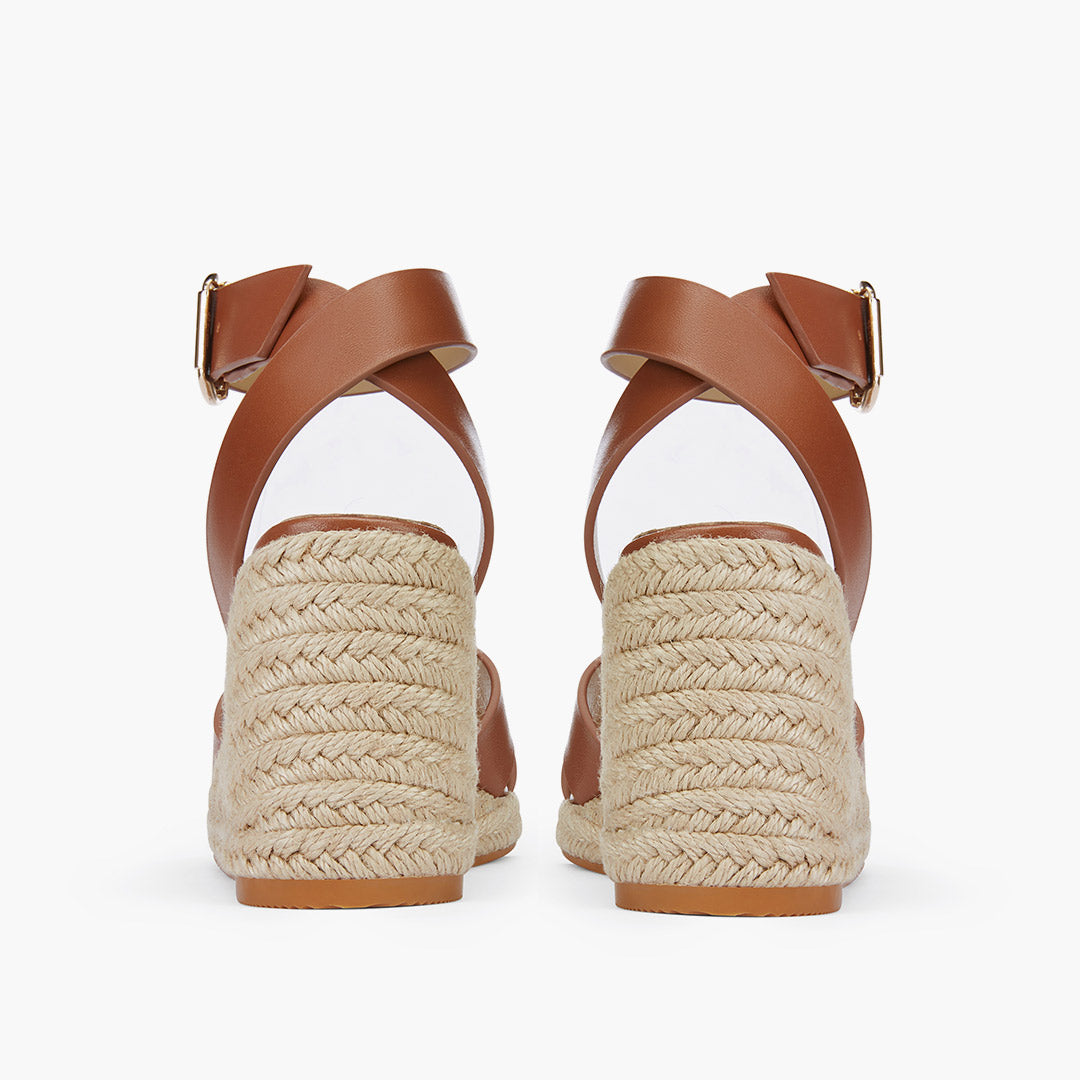 Ele Mare - Espadrilles Leather Wedge Sandals