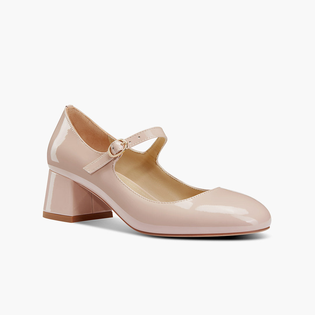 GAYLE 45 - beige patent MJ pump