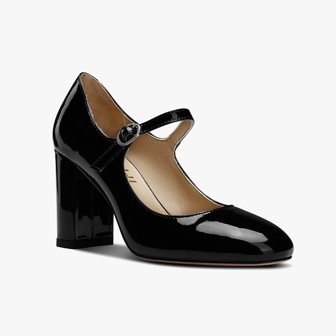 *GAYLE - black patent mary jane pumps