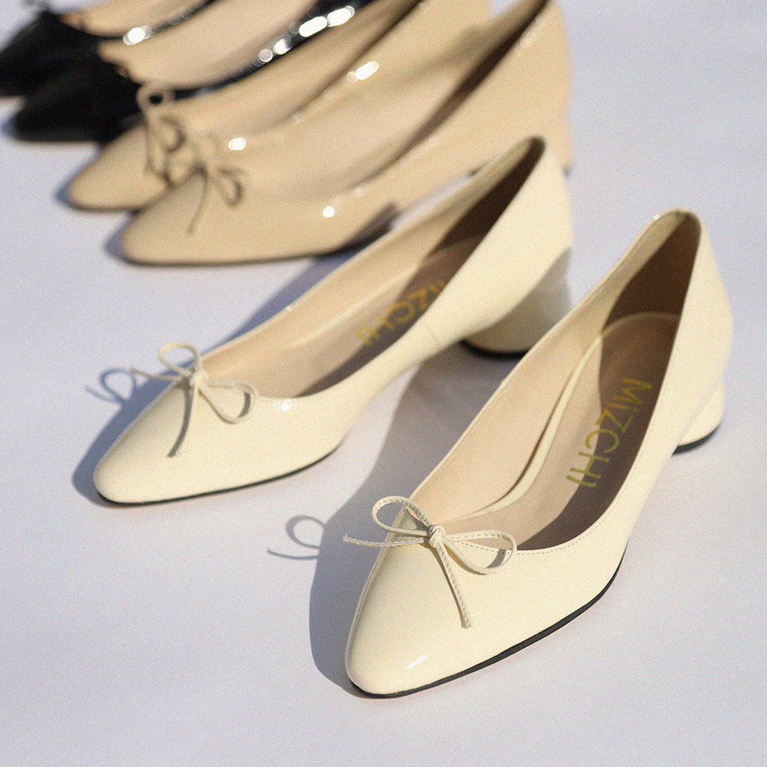 NEW HENRIETTA - patent chunky heel ballerina