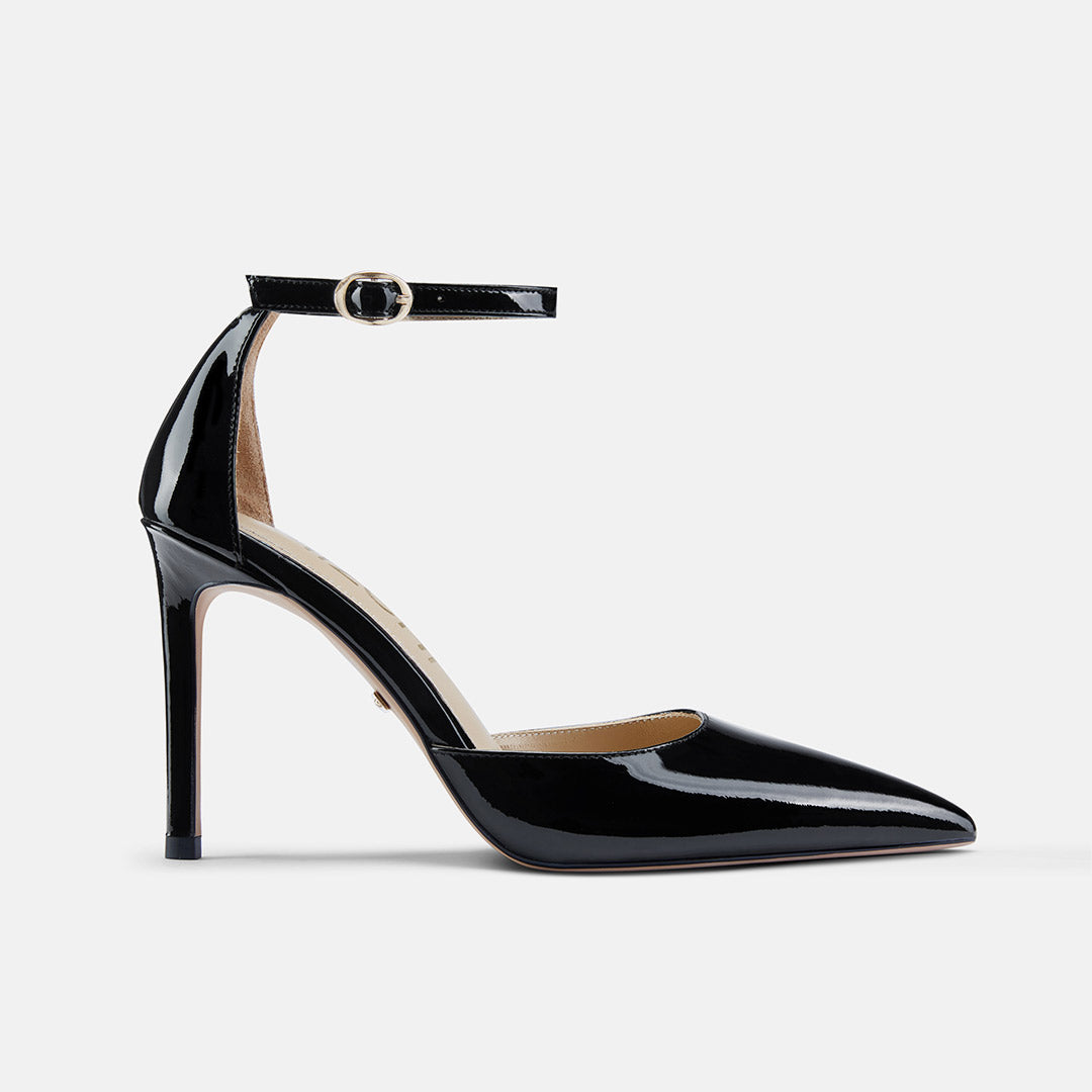 *BIANCA BLACK - classic ankle strap pumps